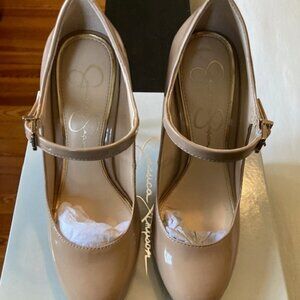 Jessica Simpson 'Raelyn' Nude Patent Leather Heel Size 7